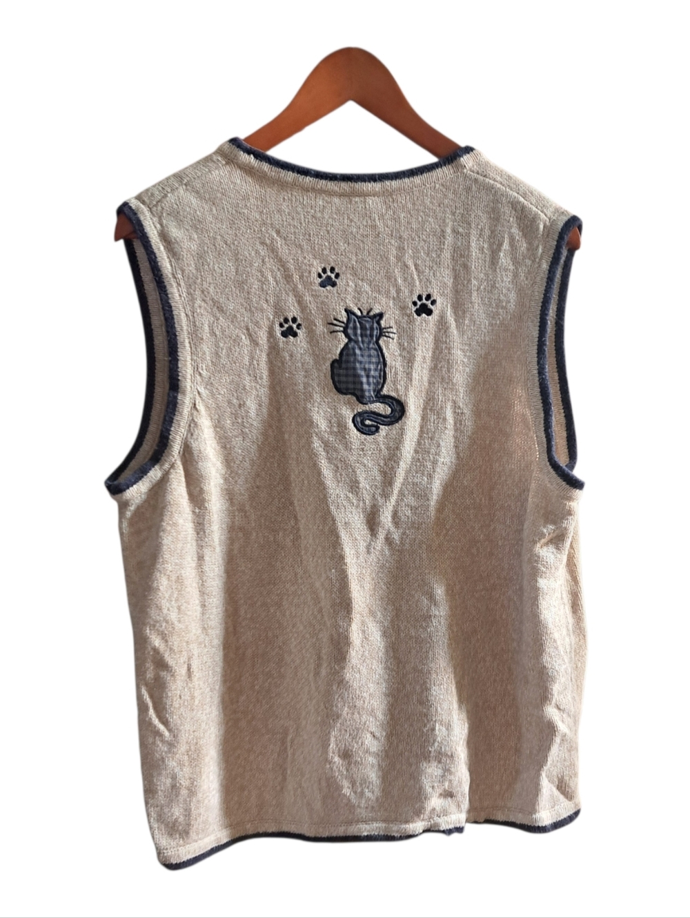 CJ Banks Women's Cat Applique Knit Sweater Vest 1X - Picture 4 of 6